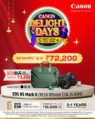 Canon EOS R5 Mark II (with RF24-105mm f/4L IS USM Lens) – Free Daily Objects Bag + Free 1TB CF Express Card