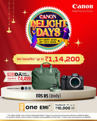 Canon EOS R5 (Body) – Free Daily Objects Bag + Get benefits worth up to ₹1,14,200!